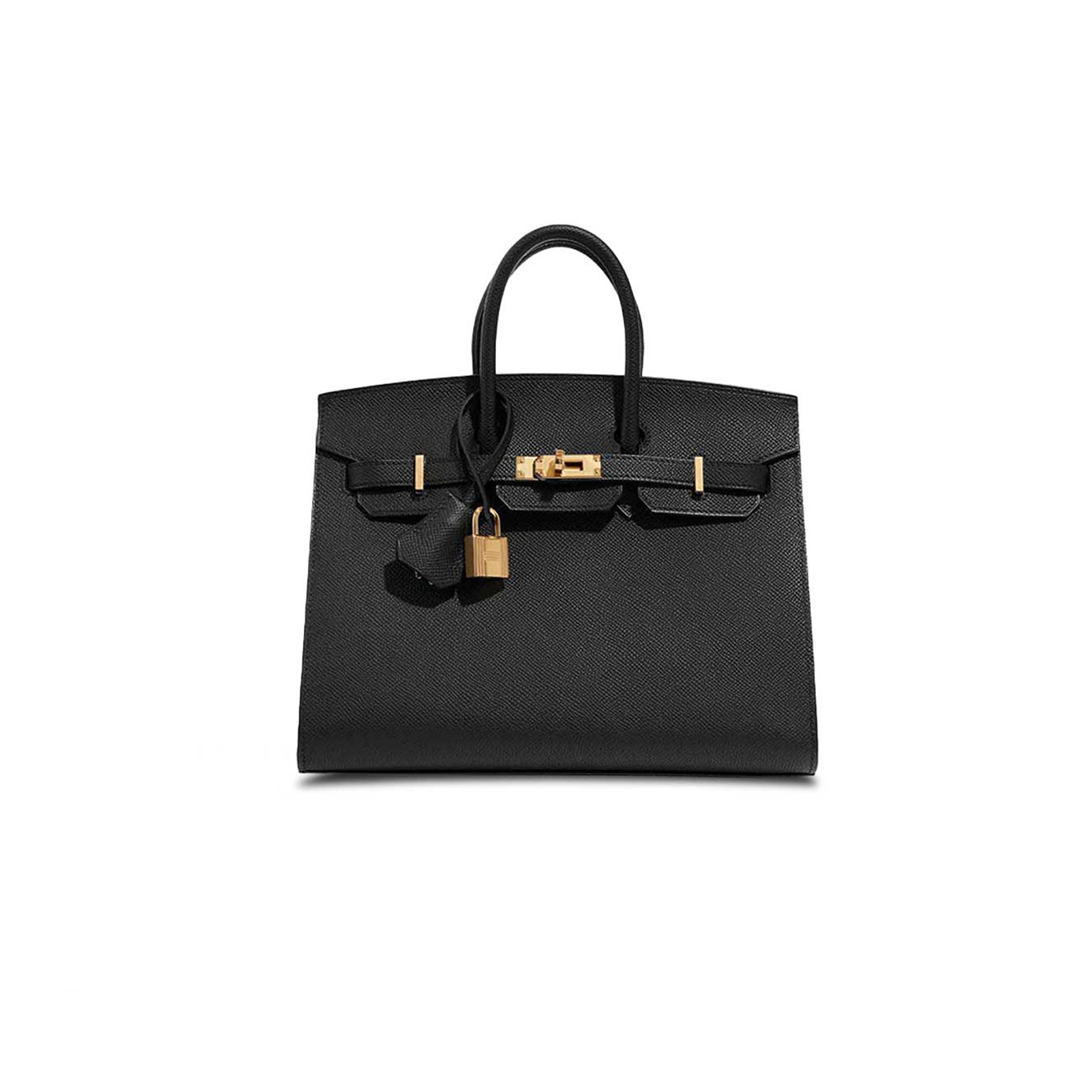 HERMES BIRKIN 25 EPSOM LEATHER BLACK GOLD BUCKLE HIGH END BAG H028369CC89 (25*20*13cm)